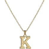 SAELACY Initial Necklace for Women Men 14K Gold Plated 26 Letters Name Pendant Necklace