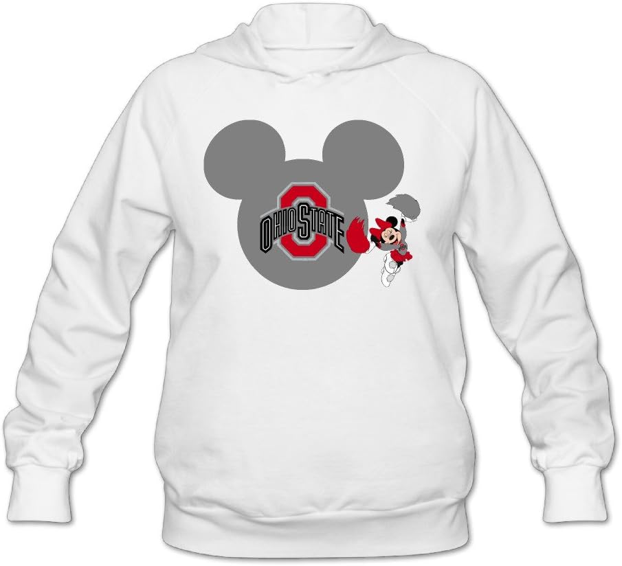 Wensady Women's Classic Ohio State Mickey Mouse Sweater White