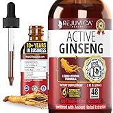 Active Ginseng Korean Red Panax Ginseng with Natural Ginsenosides - All-Natural Advanced Liquid Solution for 2X Absorption - Supports Healthy Energy, Vitality, Mood and More