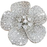 Kokoma Cubic Zirconia Flower Wrap Finger Bands Bohemian Floral Statement Adjustable Open Band Rings Chunky Engagement Promise Rings Jewelry for Women