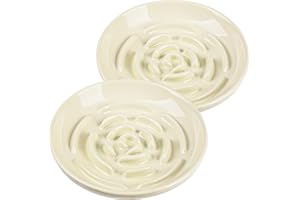 LFPKIXISE Slow Feeder Cat Bowl Set of 2, Ceramic Slow Feeding Cats Bowl Whisker Friendly, Anti Vomiting Cat Feeder for Dry and Wet Food，Fun Maze Interactive Bloat Stop Puzzle Bowls for Healthy Eating Diet