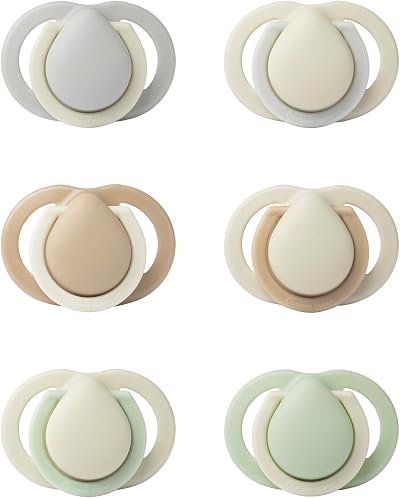 Tommee Tippee Newborn Soothers 0-2 Months Pack of 6 Muted Colours Matte