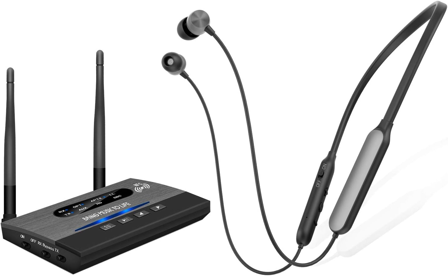 Golvery Wireless Headphones Earbuds for TV w/ 164ft Long Range