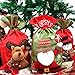 Angela&Alex Santa Sacks, 3 Pack Large Christmas 3D Fabric Gift Bags Burlap Toys Bags Drawstring 22 x 13.5 Inch Christmas Toys Holder White Snowmen Reindeer Embroidered Bag for Party Favors