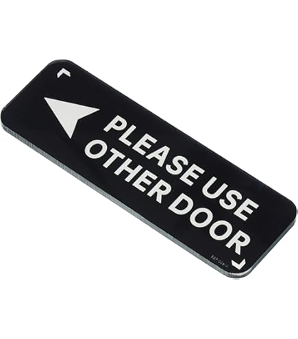 2Pack Use Other Door Sign,Self-Adhesive Weatherproof Black - View #4
