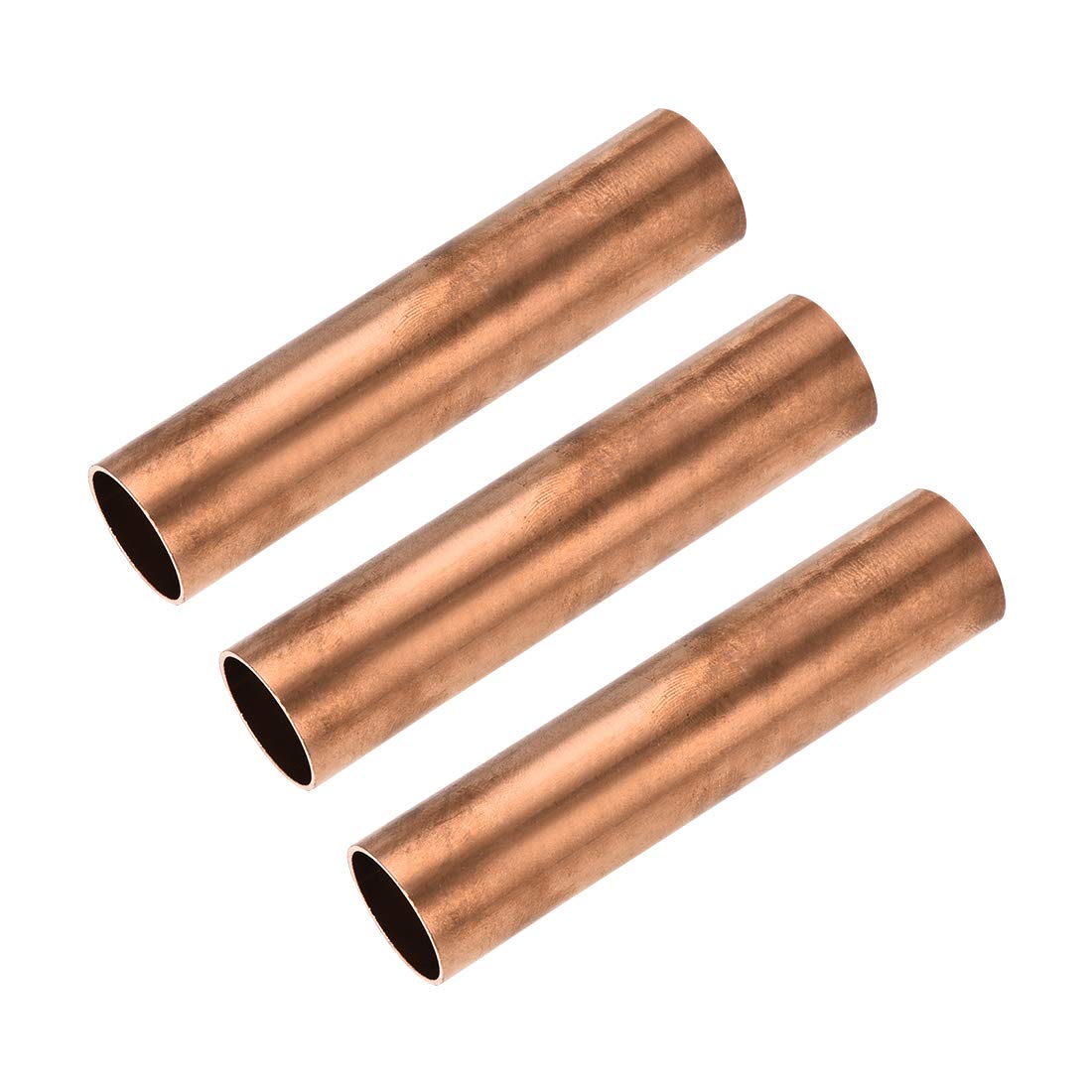 sourcing map Copper Round Tube, 23mm OD 1mm Wall Thickness 100mm Length Straight Pipe Tubing 3 Pcs