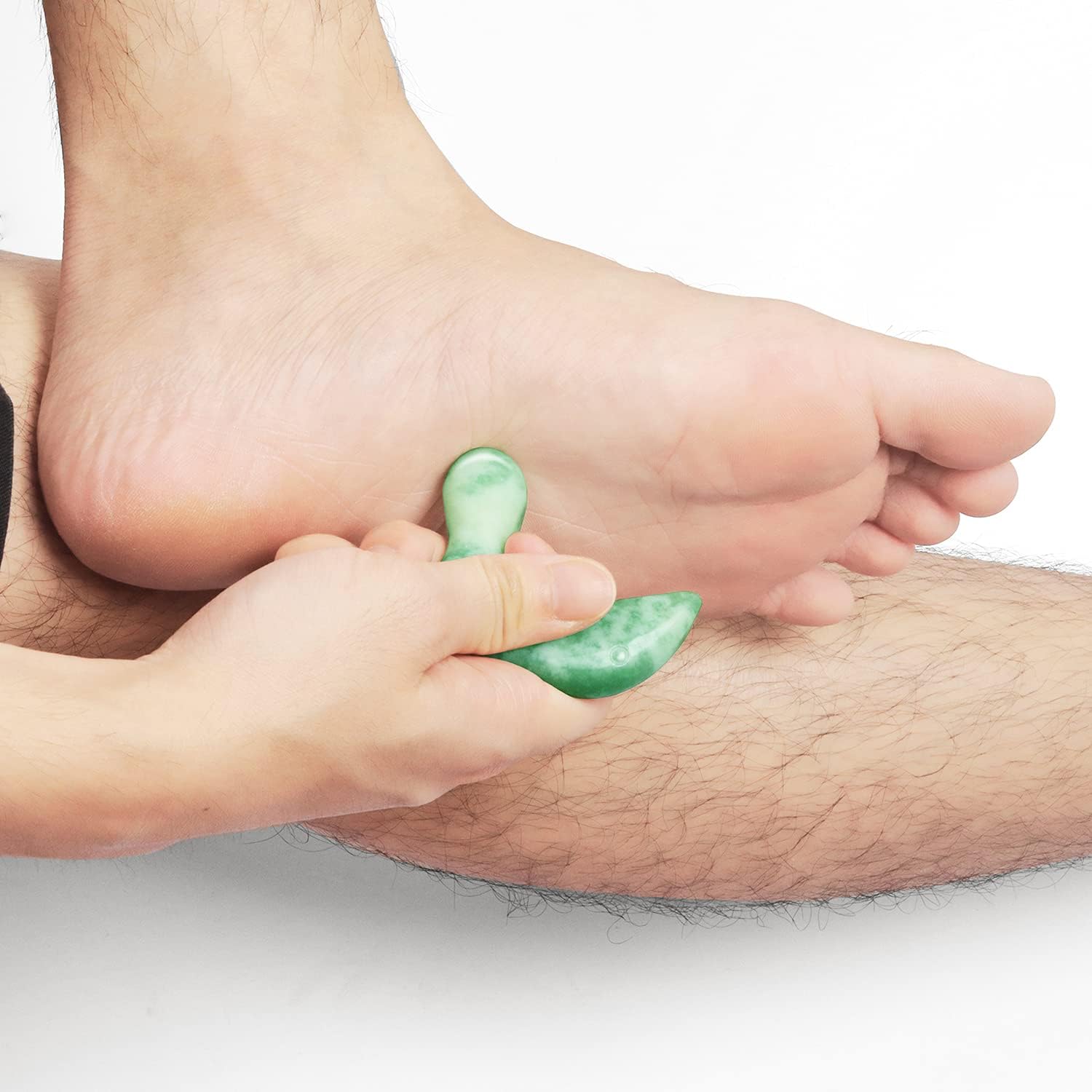 Jade Stone Trigger Point Massage Tool-Deep Tissue Massage- Reflexology Acupressure Massage Tools for Full Body Relaxing Myofascial Release Pain Relief, Real Energy Jade Natural Self-Massage Bar: Health & Personal Care