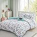 Comfort Spaces Paco 3 Piece XL/Twin Comforter Set Kitty Cat Paris Eiffel Tower Cute Print for Toddler Kids Boys Girls All Season Down Alternative, Aqua