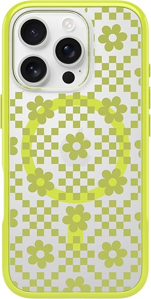 OtterBox Symmetry Series Clear MagSafe transparente Hülle für iPhone 16 Pro, stoßfest, sturzsicher, schützende Hülle, 3X getestet nach Militärstandard, Transparent/Gelb