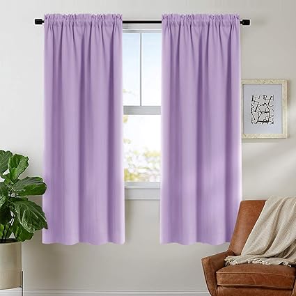 Lilac Room Darkening Curtains For Living Room 72 Inches Long