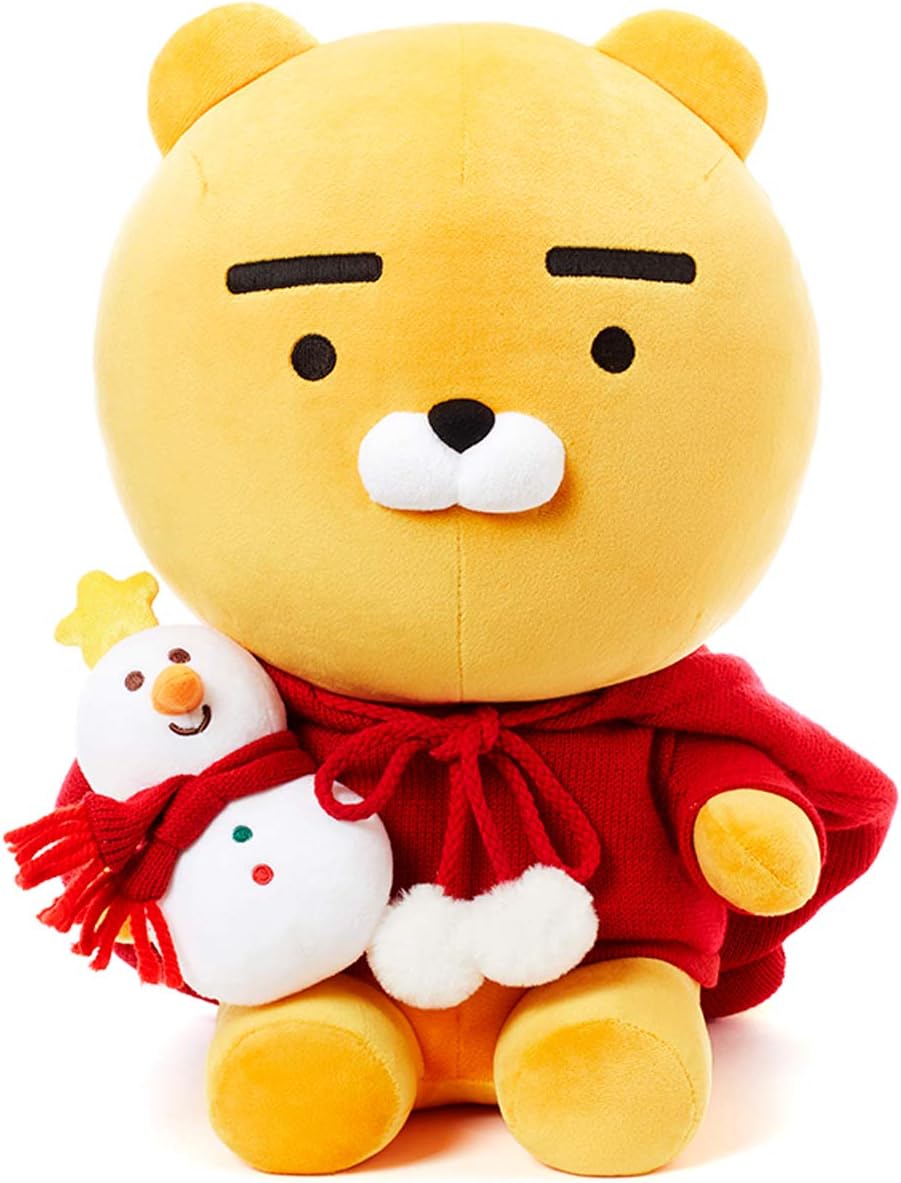 Amazon Kakao Friends 公式 Merry Friends ライアンとスノーマンのぬいぐるみ ぬいぐるみ おもちゃ