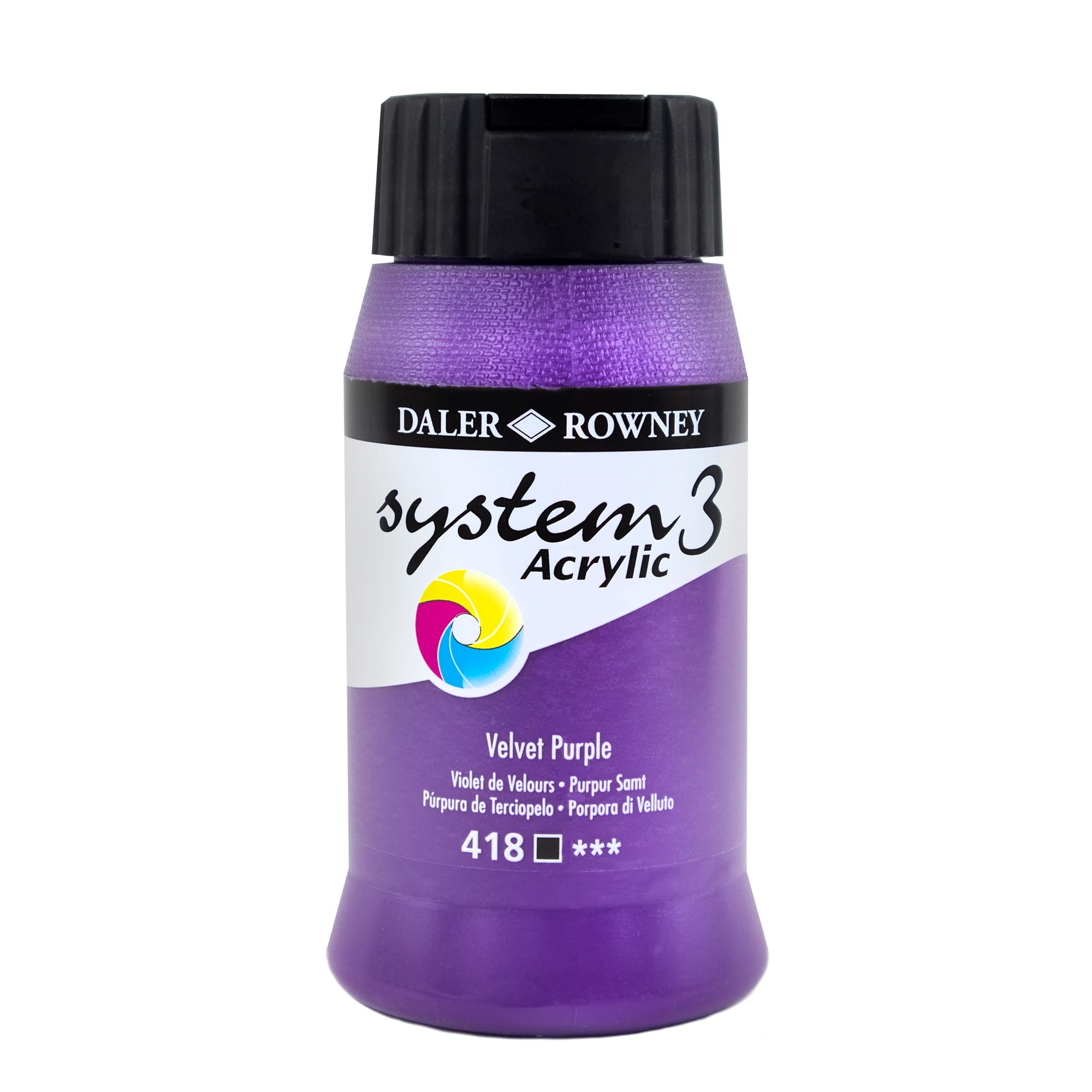Daler-Rowney System3 Acrylic Paint, Plastic Pot, 16.91oz - 500 ml, Velvet Purple