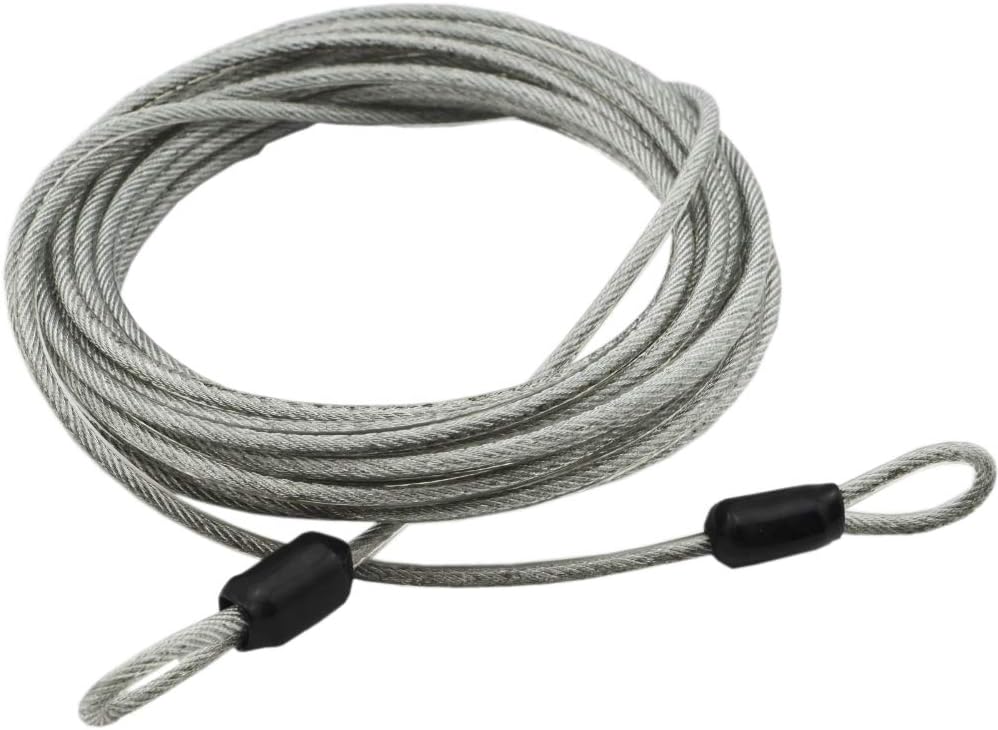Lumintrail 3mm Braided Steel Coated Security Cable Luggage Lock Safety Cable Wire Double Loop - - 