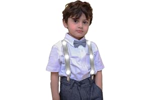 AMNQUERXUS Christmas Costumes for Boys Girls Kids Light Up Suspenders, LED Suspenders Funny Christmas Costumes Party Favors