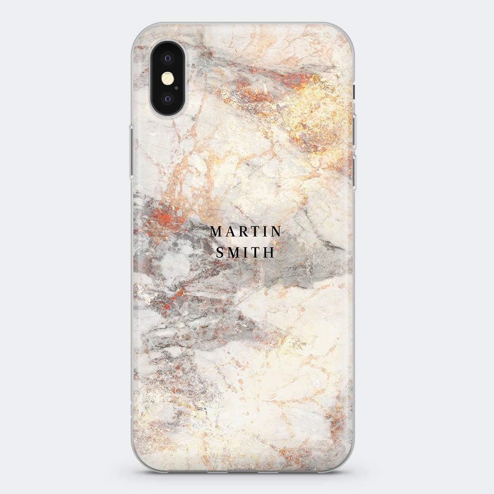 YPH Personalised Phone Case Colorfull printed Stone Custom Name initials Perfect Monogrammed Gift Cover for iPhone X, iPhone XS - marble 1 - BB8