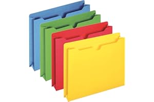 Pendaflex File Jackets, Color File Folders with 2 inch Expanding Sides, Color Assortment May Vary, Letter Size, Straight Cut Tab, 50/Box (B3043DTAST)