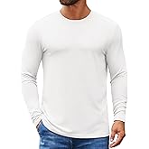 COOFANDY Men's Crew Neck T-Shirt Long Sleeve Casual Pullover Tees Soft Stretch Basic Tee Shirts