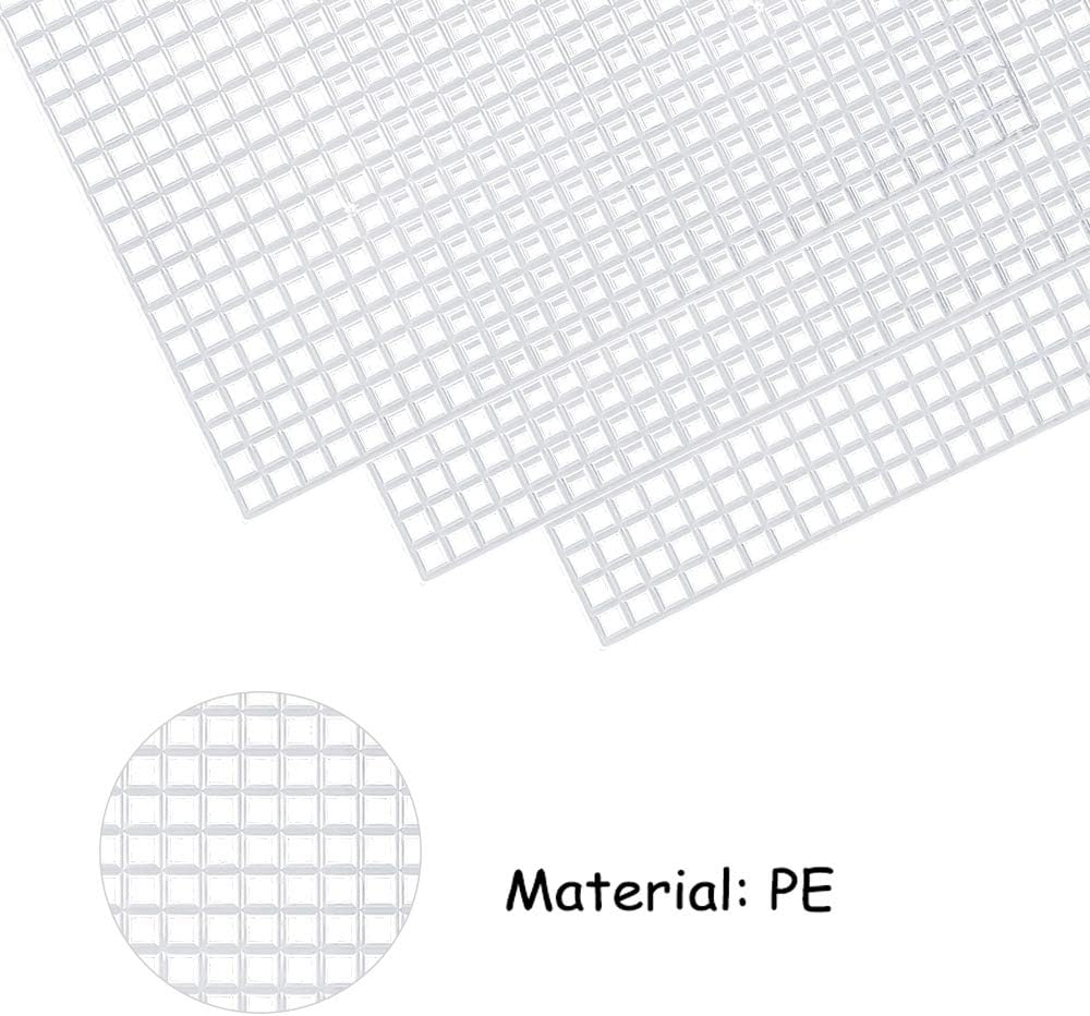 Pllieay 36-Piece Mesh Canvas Sheets Kit - 30 Shapes, 6 Rectangular Canvases & Embroidery Tools for Plastic Canvas Craft - Image 5