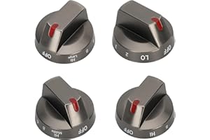 Casmer DG64-00975A (4PCS) Electric Range Knob, NE/NX9000t knob DG64-00975A 001, DG64-00975A 002 knobs Compatible with Samsung knobs NE/NX9000t, fit for Samsung Electric Stove/Oven Knobs Replacement