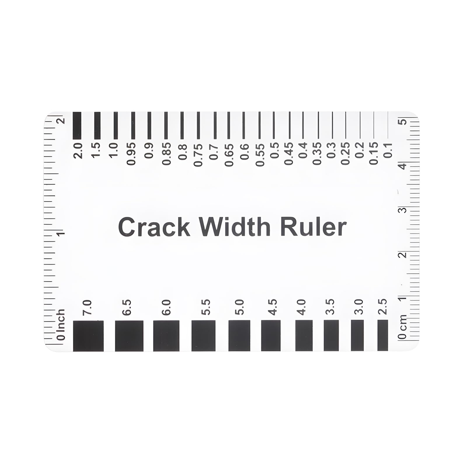 (Pack of 10) Aspire Concrete Crack Width Ruler, Range 0.004-0.100"(0.10-2.50mm) and Range 0.1-7.0 mm-Gloss Clear B