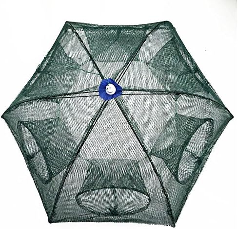 Folded Portable Hexagon 6 Hole Automatic Fishing Shrimp Trap Fishing Net