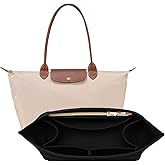 OPPOSHE Purse Organizer Insert for Longchamp Le Pliage, Premium Felt Long Champ Bag Handbag Women, Tote Organizer Insert with 9 Compartments (Large, Black)