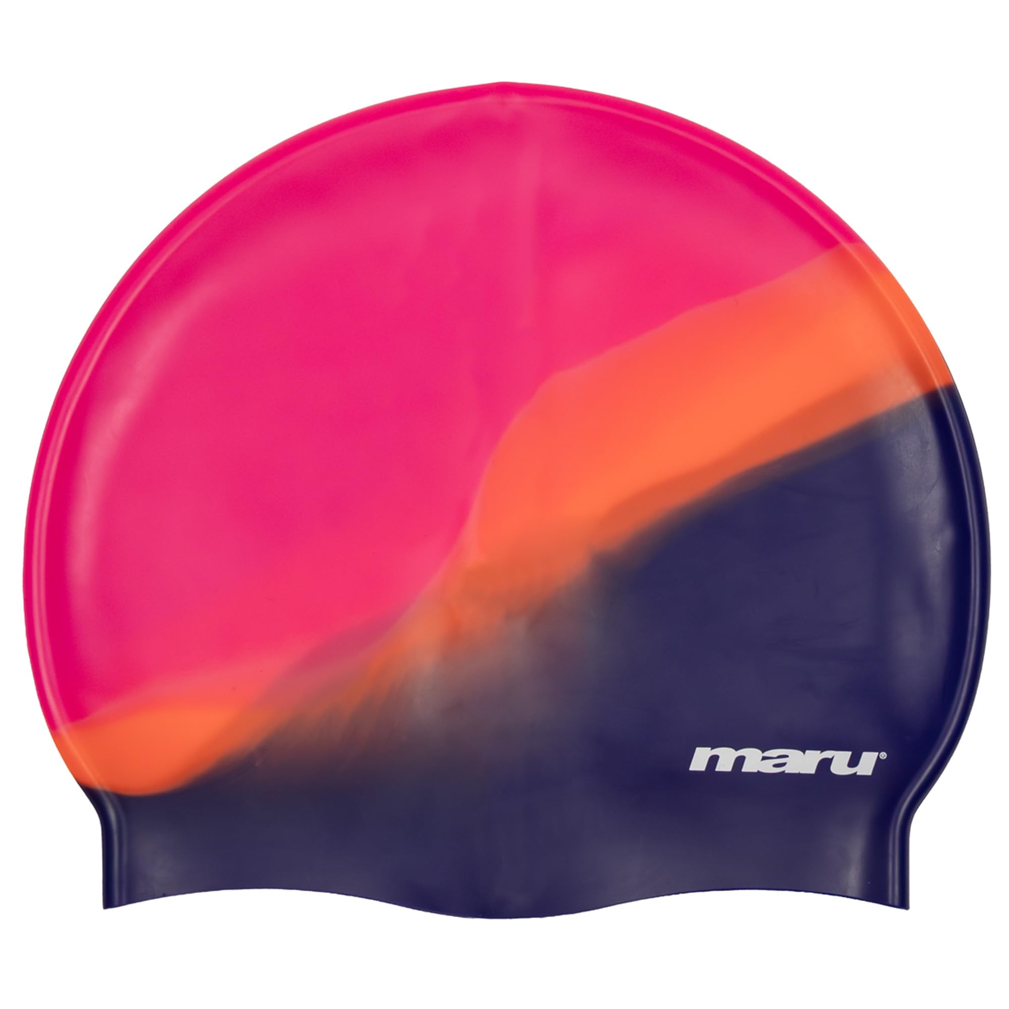 Maru Silicone Swim Cap (Red/Pink/Purple) – Smooth, Easy-Fit Silicone Swimming Cap for Adults & Kids (One Size Fits All) – Durable Swimming Hat for Speed, Comfort & Chlorine Protection
