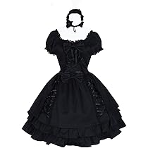 ワンピース FRILL SHORT SLEEVE ONEPIECE DRESS BLACK Amazon.com: HotAway Gothic Black Square Neck Short Sleeve