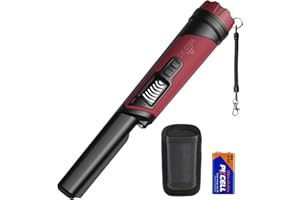 DR.ÖTEK Metal Detector Pinpointer for Adults & Kids, IP68 Fully Waterproof Underwater Metal Detector Wand Handheld Pin Pointer with LCD Screen & LED Light, 360°High Sensitivity Accuracy Detection, Red