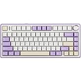 EPOMAKER x Aula F75 Gasket Mechanical Keyboard, 75% Wireless Hot Swappable Gaming Keyboard with Five-Layer Padding&Knob, BT/2.4GHz/USB-C, RGB (Purple, LEOBOG Reaper Switch)