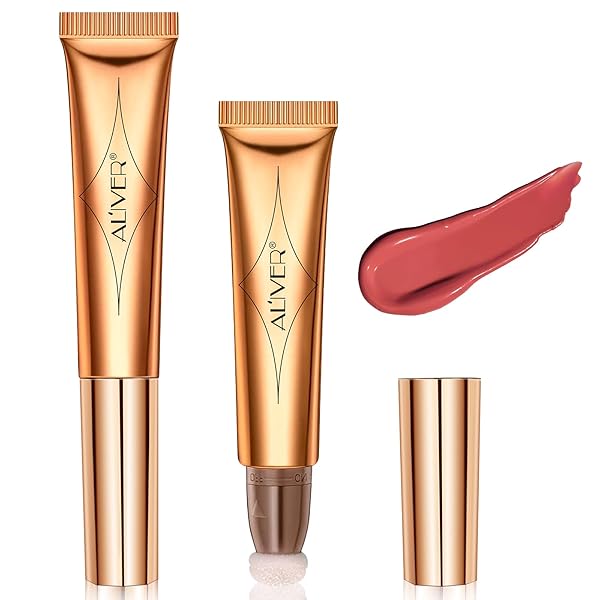 CONTOUR BEAUTY WAND, LIQUID FACE CONCEALER CONTOURING WITH CUSHION APPLICATOR, GEL CREAM CONTOUR BRONZER STICK WITH A SPONGE TIP, LONG LASTING MOISTURIZE GLIDING FACE MAKEUP (#03 BLUSH PEN-CHERRY RED)