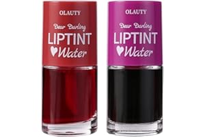 FLANOID 2 Colors Water Tint Lip Tint Stain, Vivid Color Lip Stain Long Lasting Waterproof, Korean Lip Gloss Moisturizing Natural, Multi-use Lip and Cheek Tint, Lightweight & Non-sticky Finish Lip Tint (#4+#5)