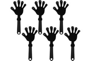 ZCYSRLQIN 6 Pieces Black Hand Clappers 7.5 Inch Clappers Noisemakers Noise Makers Party Favors Plastic Party Clapper for Sporting Events Cheers Ball Dance Basketball Football Noisemakers（Black）