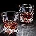 Helix Whiskey Glasses, Double Old Fashioned Rocks Glass - Set of 2 with Heavy Base, Lead-Free Crystal Clarity Fits Large Ice Cube - Barware Gift for Men - For Scotch Liquor, Irish Whisky, Bourbon