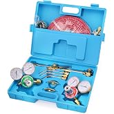 Stark USA Portable Oxygen Acetylene Welder Include Nozzles Cutting Torch, Brazing Set, Gas Welding Kits Gauge, Regulators Set With 11.5' ft Hose, Carrying Case