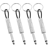 Zangc Key Holder Silver Leather Plug ABS Zinc Alloy Material Amp Key Holder for Wall-Mounted Keychain Kit Guitar Key Holder,Key Hanger and Home Office Recording Studio Rehearsal Space 4PCS