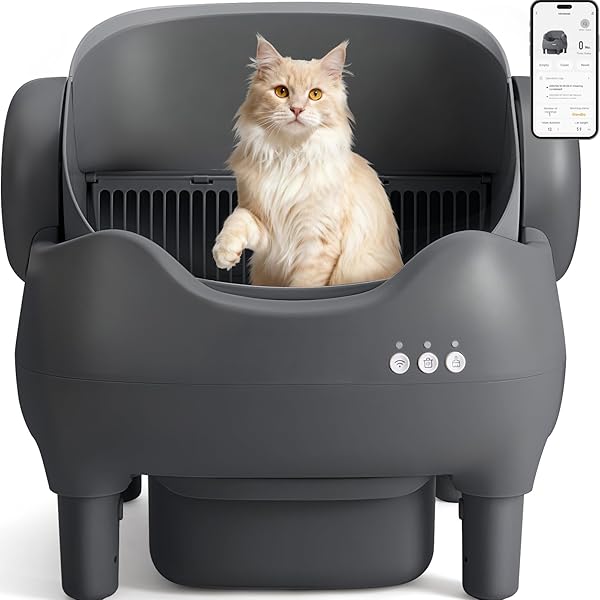 KITPLUS SELF CLEANING LITTER BOX, AUTOMATIC CAT LITTER...