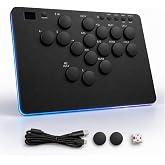 DOYOKY Leverless Controller for PC/PS4/PS3/Switch/Steam Deck | Leverless Arcade Stick, 16-Button Fight Stick with Reinforced USB-C, OLED Display, Hot-Swappable Switches, SOCD, Turbo &amp; RGB