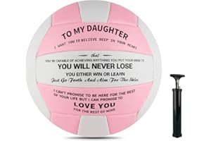 ANCBRUT Volleyball Gift for Daughter Personalized Indoor Outdoor Sports Balls,Engraved Message Volleyballs Official Size 5 Birthday Presents from Mom Dad,with Pump