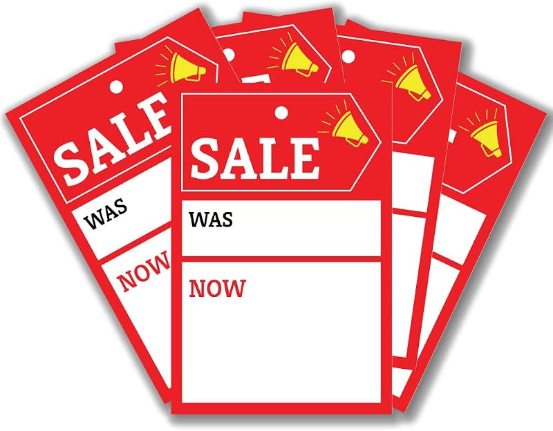 Papa Prints 100 Pack Retail Sale Tags 85x55mm Clothing Accessories Promotional