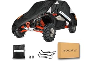 HAYCOVER UTV Cover Waterproof Heavy Duty Oxford Cloth All Weather Protection Covers for Can-Am Maverick X3 Polaris RZR Yamaha Kawasaki TERYX KRX Arctic Cat Wildcat UTV Accessories, 2-3 Seater-Plus