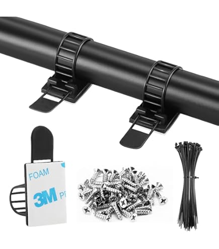 Uxcell Adjustable Cable Clips, 10pcs 22-25mm Self-Adhesive Cable