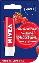 NIVEA Fruity Shine Strawberry Lip Balm 4.8g Pack of 12 Moisturising Shimmery view 1