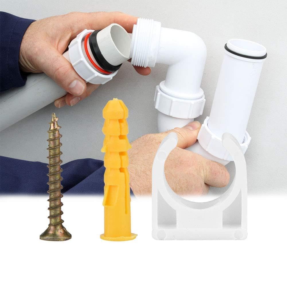 Water Pipe Clamp, 20pcs U-Shaped Pipe Clamps, PPR Water Pipe Fixing Clamps Pipe Clamp Tool for Fixing and Supporting Water Pipes Screw, Pipe Clamps (16mm+ Screw 20pcs)