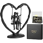 Sipujade Iron Anniversary Wedding Gift for Her Wife Him and Couple,Iron Heart Statue Decoration Gifts,Heart Sculpture,Heart Figurine,Couple Figurine Statue,Valentine's Day Birthday Gifts