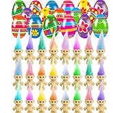 Holydeck 24 PCS Prefilled Easter Eggs with Mini Toys Inside Vintage Lucky Dolls Action Figures for Kids Boys Girls Easter Basket Stuffers Party Favors Easter Egg Fillers Hunt