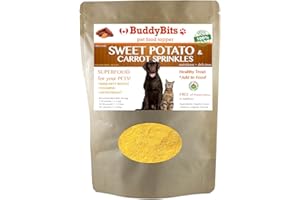 Sweet Potato & Carrot Sprinkles | Made in Canada Buddy Bites Natural | Add to Food | Grain Free Low Calorie Vegetarian Vegan 