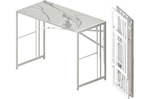 Lutown-Teen 40 inch Folding Small Desk, Writing Gaming Computer Camping Desk for Small Spaces, No Assembly Required Home Offi