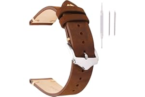 EACHE Leather Watch Bands For Men Vintage Watch Straps For Women Crazy Horse/Oil Wax/Suede/Vegetable-Tanned Leather Replacement Watchband 18mm 19mm 20mm 22mm