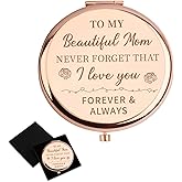 QONCV for Mom, Valentines Day Gifts for Mom, Moms Stocking Stuffers, Mother Compact Mirror Birthday Rose Gift for Women, Mother Gift, Presents for Mom for Mum, Christmas Moms Presents